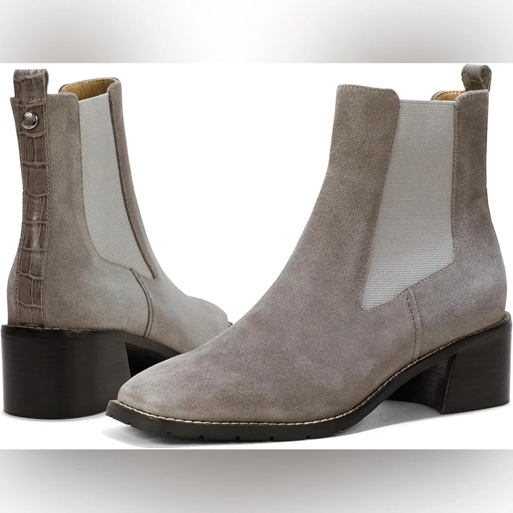 Donald Pliner NWOT Flower Boots in Smoke Sz 8 - Picture 4 of 11